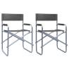 Director's Chairs 2 pcs Steel Grey Colour grey Quantity in Package 2 Number of 