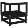 Garden Corner Sofa - Black Solid Wood Pine | HipoMarket