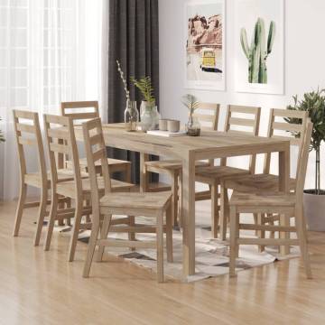 8 pcs Solid Wood Acacia Dining Chairs - Modern Elegance