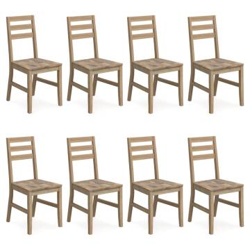 8 pcs Solid Wood Acacia Dining Chairs - Modern Elegance