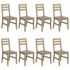 8 pcs Solid Wood Acacia Dining Chairs - Modern Elegance