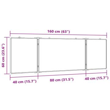 Magnetic Whiteboard Foldable 160x60 cm - Aluminium Design