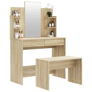 Stylish Dressing Table Set - Sonoma 96x40x142 cm