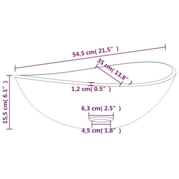 Stylish Tempered Glass Basin 54.5x35 cm - Hipomarket