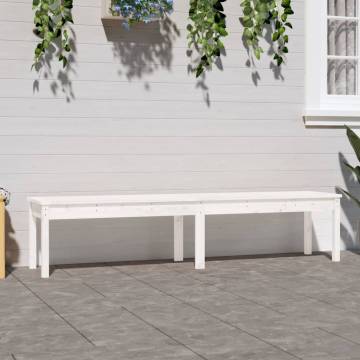 2-Seater Garden Bench White - Solid Pine Wood | Hipo Market