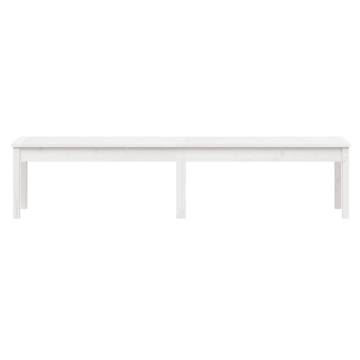 2-Seater Garden Bench White - Solid Pine Wood | Hipo Market