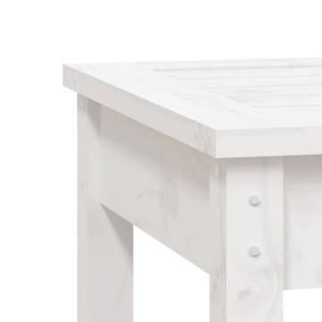 2-Seater Garden Bench White - Solid Pine Wood | Hipo Market