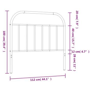 Metal Headboard Black 107 cm – Stylish & Sturdy Bed Accessory