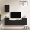 5 Piece Black TV Cabinet Set | Modern Engineered Wood Design