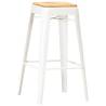 Elegant White Mango Wood Bar Stools - Set of 4