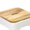 Elegant White Mango Wood Bar Stools - Set of 4
