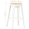 Elegant White Mango Wood Bar Stools - Set of 4