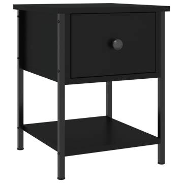 Elegant Black Bedside Tables - 2 pcs, 34x35.5x45 cm