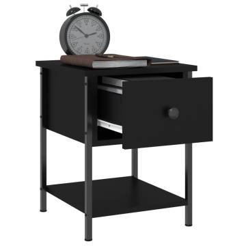 Elegant Black Bedside Tables - 2 pcs, 34x35.5x45 cm