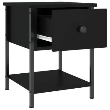 Elegant Black Bedside Tables - 2 pcs, 34x35.5x45 cm