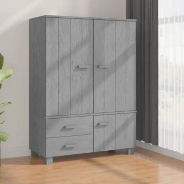 Wardrobe HAMAR Dark Grey - Solid Pine 99x45x137 cm