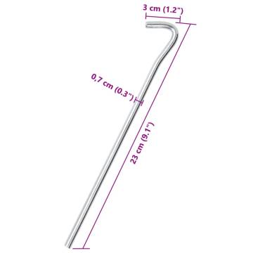 Tent Pegs 25 pcs 23 cm Ø7 mm Galvanised Steel - Hipomarket