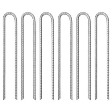 Tent Pegs (6 pcs) U-Shaped Galvanised Steel - Reliable Outdoor Gear