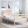 Bed Frame with Headboard Single Solid Wood Colour natural Size 90 x 190 cm 