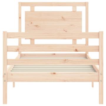 Single Solid Wood Bed Frame with Headboard - Durable & Stylish