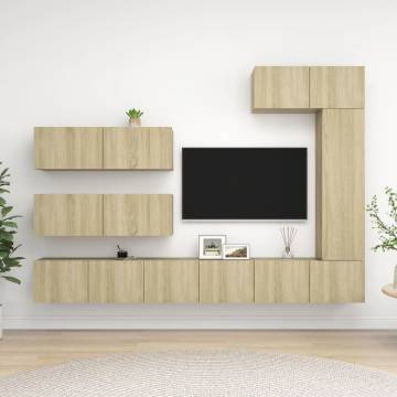 7 Piece TV Cabinet Set in Sonoma Oak - Stylish & Durable