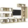 7 Piece TV Cabinet Set in Sonoma Oak - Stylish & Durable