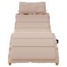 Taupe Sun Lounger with Cushion - Solid Acacia Wood | HipoMarket