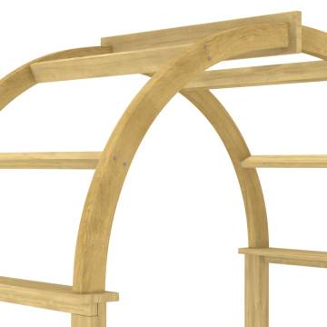 Wooden Garden Arch with Trellis - Durable Solid Pine 141x97x243cm