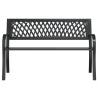 Stylish Black Steel Garden Bench - 120 cm