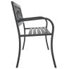 Stylish Black Steel Garden Bench - 120 cm