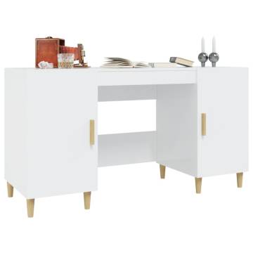 High Gloss White Desk 140x50 cm - Stylish & Practical