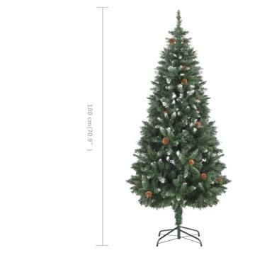 Lifelike 180 cm Artificial Christmas Tree with Pine Cones & Glitter