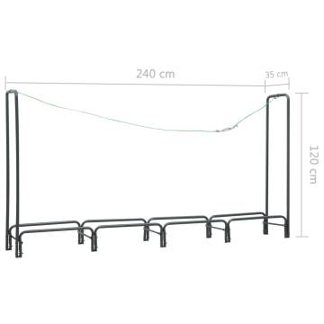 Firewood Rack Anthracite - Steel Log Storage 240x35x120 cm