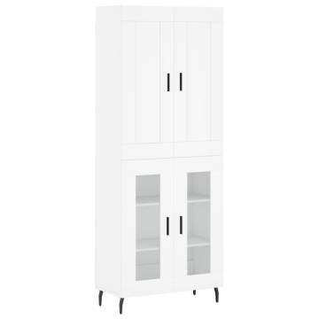 Stylish Highboard White 69.5x34x180 cm – Elegant Storage Solution