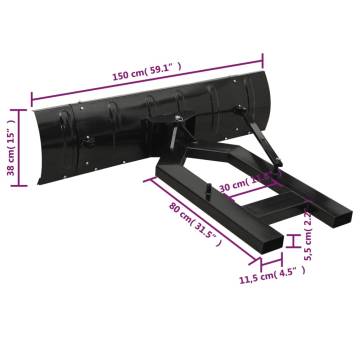 Snow Plough for Forklift - 150x38 cm Black | Hipo Market