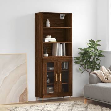 Elegant Highboard in Brown Oak - Stylish Storage Solution