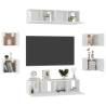 8 Piece White TV Cabinet Set - Stylish & Practical Storage