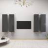 TV Cabinets 4 pcs High Gloss Grey 30.5x30x110 cm Engineered Wood Colour high gloss grey Quantity in Package 4 Height 110 cm 