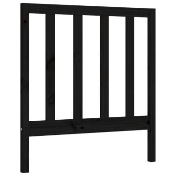 Black Single Bed Frame with Headboard | Solid Pine Wood