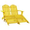 2-Seater Garden Adirondack Chair&Ottoman Fir Wood Yellow Colour yellow Quantity in Package 1 