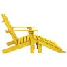 2-Seater Garden Adirondack Chair & Ottoman - Yellow Fir Wood