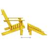 2-Seater Garden Adirondack Chair & Ottoman - Yellow Fir Wood