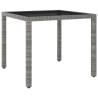 Garden Table Grey 90x90x75 cm Poly Rattan Colour grey Quantity in Package 3 