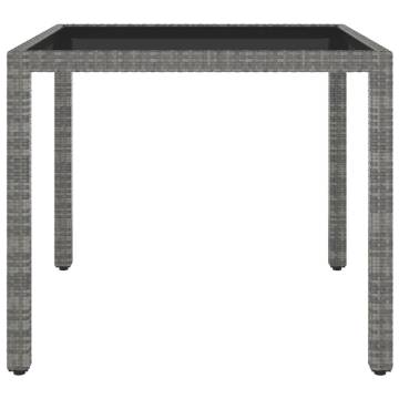 Stylish Grey Garden Table 90x90 cm - Poly Rattan