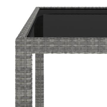 Stylish Grey Garden Table 90x90 cm - Poly Rattan