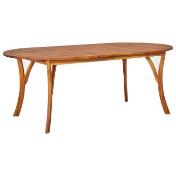 Solid Acacia Wood Garden Table 201x100 cm - Rustic Charm