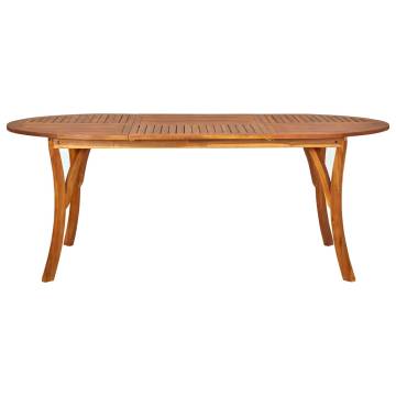 Solid Acacia Wood Garden Table 201x100 cm - Rustic Charm