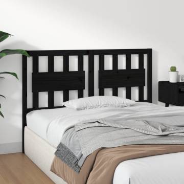 Stylish Black Pine Bed Headboard | 140.5x4x100 cm