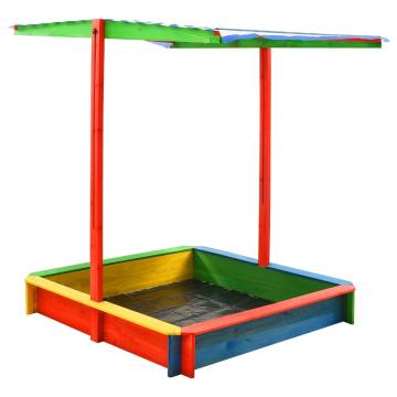 Adjustable Roof Sandbox - Multicolour Fir Wood | Hipomarket