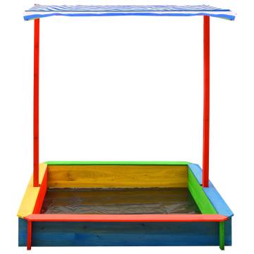 Adjustable Roof Sandbox - Multicolour Fir Wood | Hipomarket